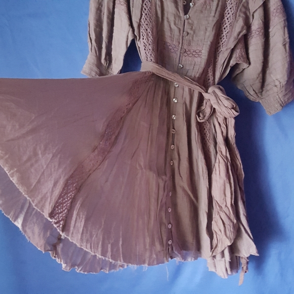 Free People Crochet Lilac purple Prairie sax Dress - Picture 9 of 11